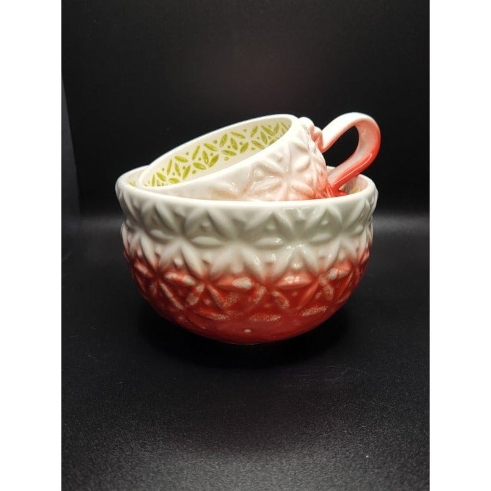 Anthropologie Red Ombre Mug & Bowl Set